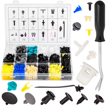 Spinki samochodowe klipsy kołki do tapicerki 730 szt + ściągacz do kołków FALON-TECH