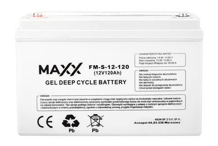 Akumulator żelowy typu DEEP CYCLE MAXX 120Ah 12V 4SUN