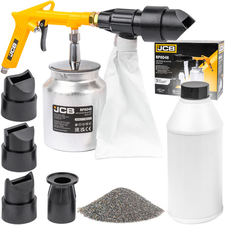 Pistolet pneumatyczny do piaskowania piaskarka zbiornik 1L ścierniwo JCB