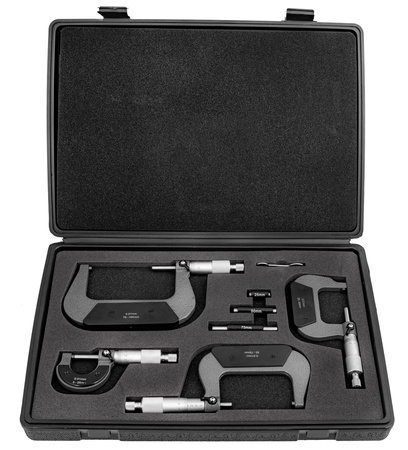 Zestaw mikrometry 0-100 mm zestaw 4 szt mikrometr + box FALON-TECH