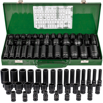 Zestaw nasadek udarowych 8-32 nasadki udarowe 1/2 do kluczy pneumatycznych 35el ROCKFORCE