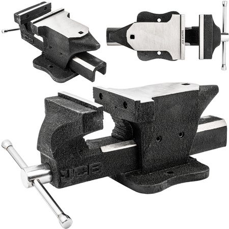 Profesjonalne imadło ślusarskie 125mm stalowe z kowadłem JCB