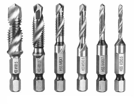 Zestaw wierteł gwintujących M3-M10 HSS 6szt SILVER