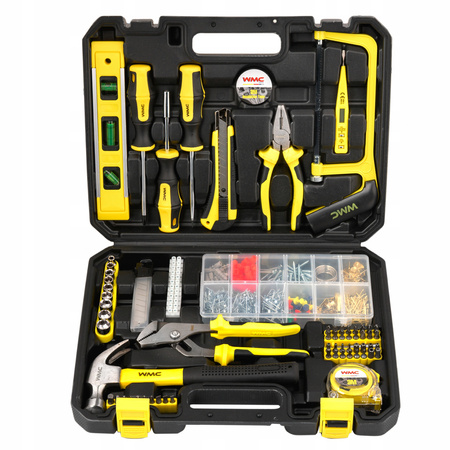 Zestaw narzędziowy klucze nasadowe wkrętaki bity nasadki walizka 650 elem. WMC