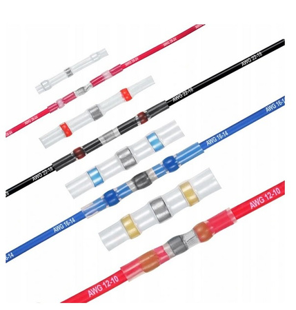 Złączki rurki koszulki termokurczliwe z cyną osłonki lutownicze rura 50szt FALON-TECH