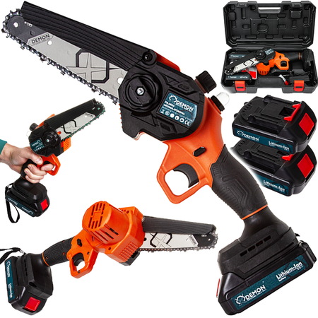 Mini pilarka piła łańcuchowa 6" 15 cm gałęziówka akumulatorowa 21V 2 x AKU M66162 DEMON