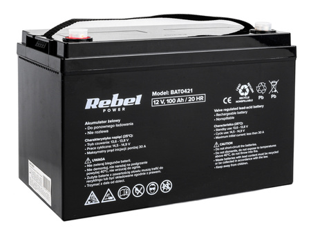 Akumulator bezobsługowy żelowy do ups 12V 100Ah REBEL POWER
