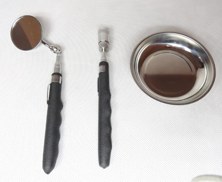 Zestaw inspekcyjny latarka lusterko miseczka 3 sztuki CARPOINT