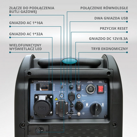 Agregat generator prądotwórczy benzynowo-gazowy inwerterowy rozruch KS5500iEG S Könner & Söhnen KS