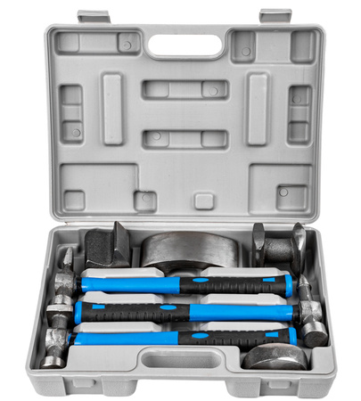 Zestaw narzędzi blacharskich 7el młotek kowadło młotki do blachy FALON-TECH