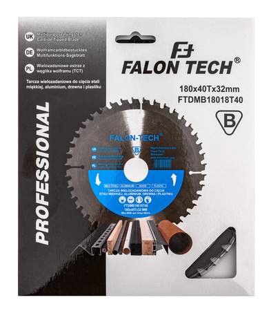 Tarcza tnąca wielozadaniowa 180x32 T40 + adaptery FALON-TECH