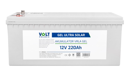 Akumulator żelowy głębokiego rozładowania 12V 220Ah GEL ULTRA SOLAR VOLT POLSKA