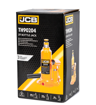 Podnośnik hydrauliczny słupkowy butelkowy maszynowy samochodowy lewarek 2T JCB