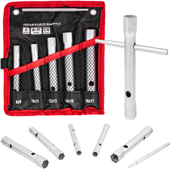 Klucze rurowe 8-17 mm zestaw kluczy 6 el. +płachta AW NARZĘDZIA