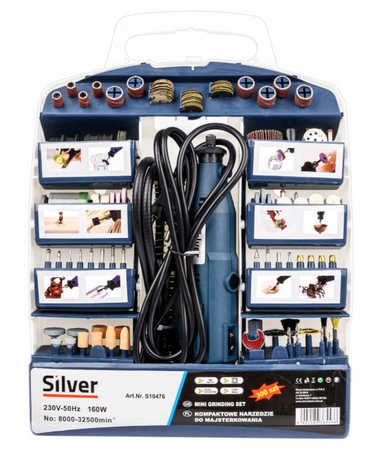 Mini szlifierka drill multiszlifierka wielofunkcyjna frezarka 160w 400 el SILVER